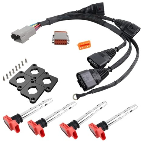 1,8 T Zu 2,0 T FSI R8 Zündspule Packs Conversion Harness Kit & ICM Kompatibel for Audi A4 VW/Passat B5 Golf Jetta 1,8 L Turbo