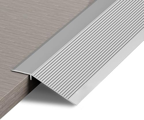 Schwellenrampe Aluminium 10cm breit Türschwelle Schwellenstange Ausgleichsband Übergangsstreifen Übergangsprofil, geeignet für Gefälle von 10-35mm, Silber 0,9m