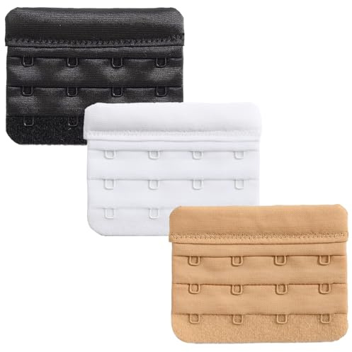 Tuxiaobu 2 3 4 5 Hook Bra Extenders, Black White Beige Bra Extenders for Women