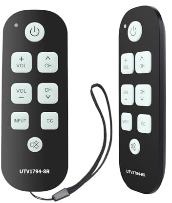 Seniors Elderly Big Button Universal Remote Control, Learning Glow Keys Remote Basic Simple Easy Control and Compatible with LG Samsung Sony JVC Toshiba Sharp Panasonic Technika Hitachi Polaroid TVs