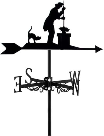 Paleta meteorológica para huerto de granja, retro, granjero, veleta de metal, construcción de acero, indicador de dirección del viento al aire libre, herramientas de medición, decoración de patio