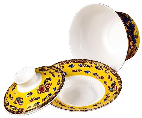 Tasses de thé traditionnelles chinoises, tasses de Tasse à thé en céramique, tasses à thé, tasse à thé avec couvercle, soupière décorative rétro, bol à thé, tasse à thé décorative, service à thé de st