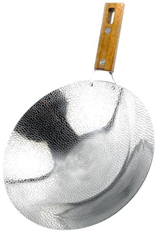 UKCOCO Wok Acciaio Inossidabile per Friggere Verdure Padella Resistente per Facile da e Utilizzare Design per Uso Cucina