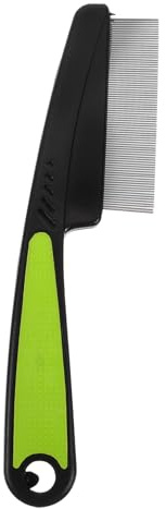 LRXIYODE Pettine Denti Stretti in Acciaio Inossidabile per Capelli e Cute Manico Ergonomico Antiscivolo per Rimozione della Forfora e Uso Professionale