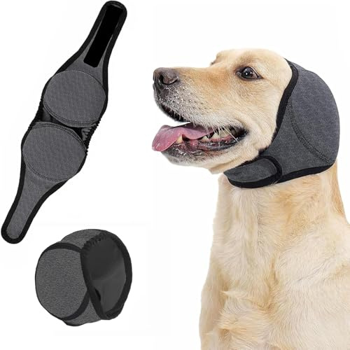 Dreaku Dog Ear Defenders, Noise-Reducing Calming Dog Ear Protectors | Adjustable protectors for grooming, bathing, swimming & pet anxiety relief.