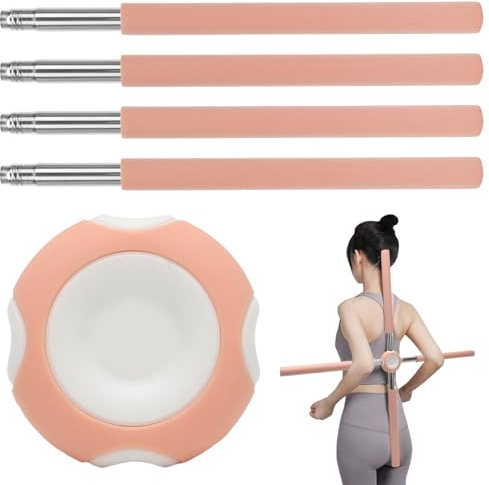 FARYODI Barre de yoga correcteur de posture - Bâton de yoga amovible pour dos et cou - Barre de gymnastique avec noyau en acier inoxydable et mousse pour entraînement complet du corps à la maison