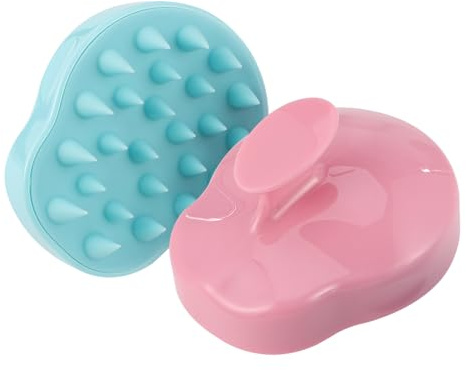 Yardwe 2 Stück Kopfhautmassagebürste Silikon Shampoo Bürste für Sanfte Reinigung und Massage Nass Trocken Flexibel Geeignet für Haartypen Entfernt Schuppen und Fördert Haarpflege