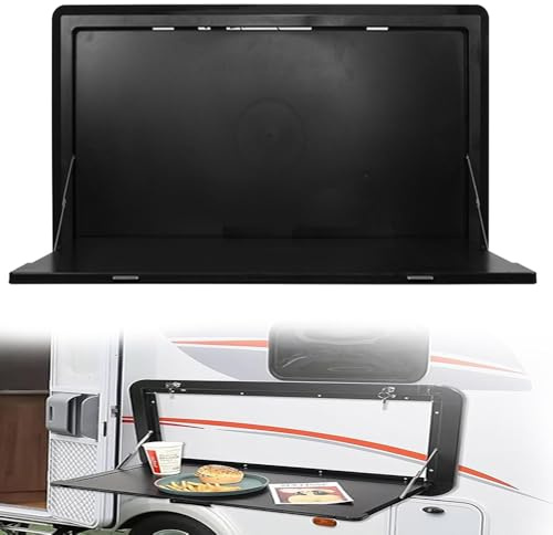 ZYXQQJ Picknick Wandtisch, Wandklapptisch Für Wohnmobil, Wohnwagentisch Wandmontage Klapptisch Hängender Picknicktisch 80 * 45cm(Black)