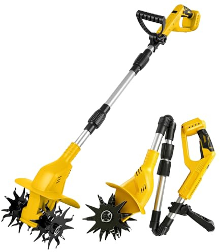 Motobineuse sans Fil Compatible Batterie Dewalt 20V, Motobineuse électrique 500W, Profondeur 20cm, Largeur 16cm, 360RPM sans balais Pliable, sans Batterie