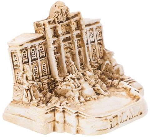 VICASKY Maqueta en Resina Resistente Diseño Artístico Simple y Elegante Iglesia Fontana de Trevi para Decoración de Escritorio y Hogar