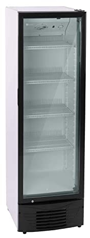 Royal Catering Frigo À Boissons Réfrigérateur Bar Vitrine RCGK-W320 (Cadre Noir, 320 Litres, 210 Watts, Jusqu'à 228 Cannettes, 4 tablettes Réglables)