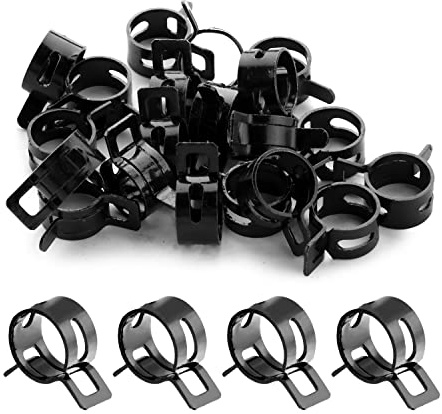 MroMax Federklemmen 6 mm Schlauchschellen Federband Typ Schlauchleitung Wasserrohr Luftschlauch Klemmen Befestigungen, MRO191116H-0020, 12MM 20Pcs