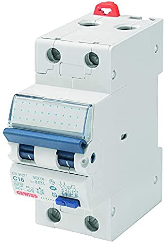 GEWISS - GW94007DY GW94007DY Interruttore Magnetotermico Differenziale Compatto, Mdc 45, 1P+N Curva C 16A Tipo AC Idn=0,03A, 2 Moduli, 6 Pezzi