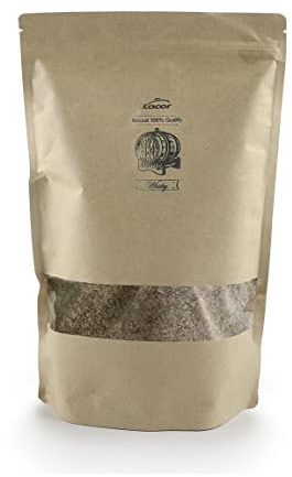 Lacor - 69567 - Lebensmittelräucher, Räuchermehl zum Räuchern, Eichenholz, 100% natürlich, Whisky-Geschmack: verleiht einen sanften und aromatischen Geschmack, 500 g