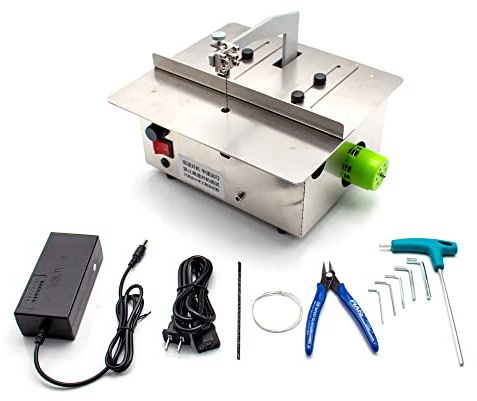 LeTkingok AC 100-240V Mini Bench Jig Saw Electric Fretsaw DIY Emery Cutting Saw Gold Silver Copper Aluminum Hardwood Cutter 180W