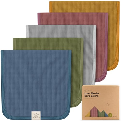 5-pack bomull muslin rapdukar babyflickor, pojkar - mjuka och absorberande raptrasor, stor muslinhandduk, bomullstvättdukar för spädbarn, nyfödd, spädbarn, ingen krympning, hållbar, neutral (koraller)