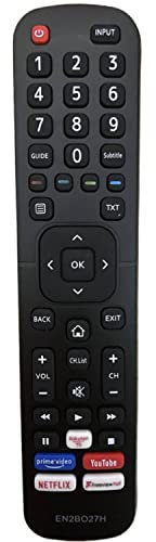 Replacement for hisense tv remote control compatible for Hisense EN2BO27H Remote Control UHD 4K TV with Netflix F-Play RauktenTV Button ﻿