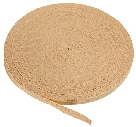 PATIKIL Baumwollband Baumwolle Gurtband 10mm x 45m, Schrägband Baumwoll Nahtband Köperband Saumband Einfassband Stoffband Webband zum Nähen für DIY Basteln Stricken Verpackungen, Khaki