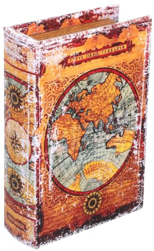 Alipis Boîte Faux Livre Vintage 7.48X5.12X1.97 Pouces Boîte De Rangement Avec Compartiment Secret Pour Décoration Salon Bureau Et Organisation