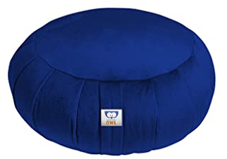Sensory Owl Meditationskissen Yoga Kissen Zafu Samt Buchweizen Rund Blau