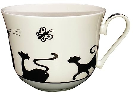 Jameson & Tailor Becher aus veganem Brillantporzellan 480 ml Katze
