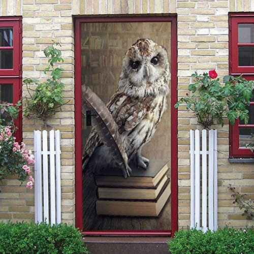 3D-Türwandaufkleber Tierische Eule Selbstklebende Türaufkleber Türposter Türtapeten Türbilder Türkunst Türfotos 90 X 210 Cm Für Wohnzimmer Schlafzimmer Badezimmer Küchentür Dekoration