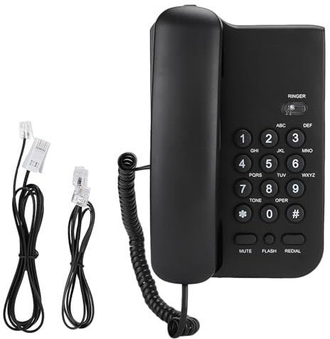 Telephone Corded Landline Phones, Home Telephone Hotel Telephone Desktop Landline Phone Wall Mounting Phone for Home Hotel Office, KXT3026CID English Telephone UK Telephone Line