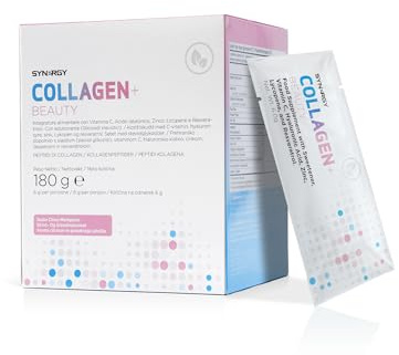 Synergy Worldwide Collagen+ Beauty 180g | 5000mg Collagene Marino | Acido Ialuronico, Resveratrolo, Vitamina C e Zinco | Pelle, Capelli, Unghie e Articolazioni | 30 Porzioni