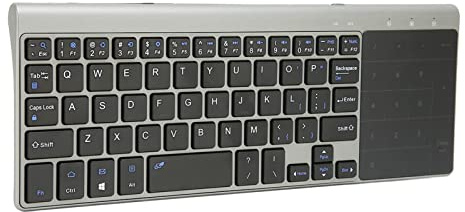 Annadue 2,4G Wireless Tastatur mit Touchpad Ziffernblock, Tragbare Ultrakompakte Vollständige QWERTY Tastatur und Touch Maus, mit USB Empfänger Fernbedienung für Notebook, Computer, TV