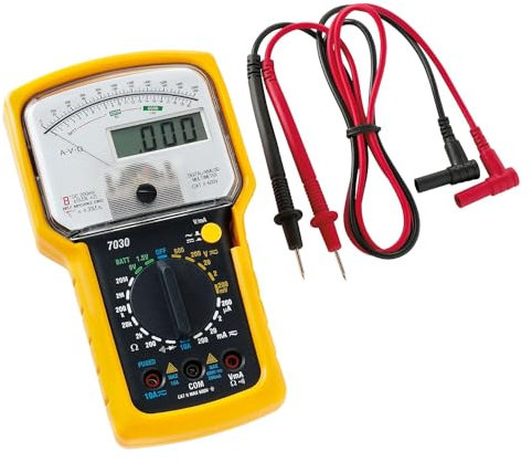 Multimètre analogique/numérique LTF 840.00 CAT II 600V - Fonctions : tension DC, tension AC, courant AC, résistance, test de batterie, test de continuité