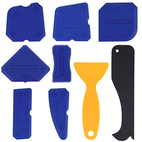 Strumento di rimozione del silicone Strumento di finitura del sigillante 9 Set di strumenti di rimozione del sigillante in silicone Strumento per sigillatura in silicone Kit di finitura Silicone