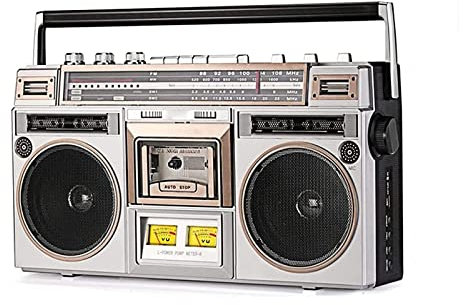 Boombox Bluetooth retrò stile anni '80, altoparlante stereo integrato con lettore di cassette Jack for cuffie Slot USB/MSD Radio AM/FM/SW Classico stile anni '80 con tecnologia moderna