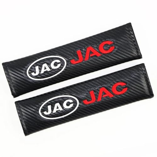 VeroCh 2 pièces en Fiber de Carbone Rembourrage de Ceinture de sécurité, pour JAC Voiture Amovible Ceinture Protecteur Couverture