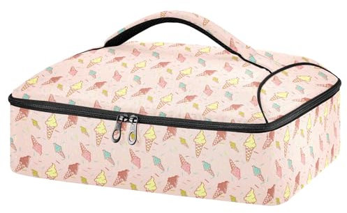 Mnsruu Contenitore colorato per gelato e coriandoli per cibi caldi o freddi, borsa termica per casseruole con coperchio, per viaggi, feste, picnic, Coriandoli colorati gelato, Taglia unica