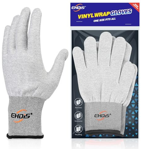 Ehdis 1 Paires Gants de Travail en Nylon, Gants de Montage Anti-dérapant sans Couture, idéal pour Réparation, Industrie Automobile, Travaux de Précision, Service Automobile, Noir