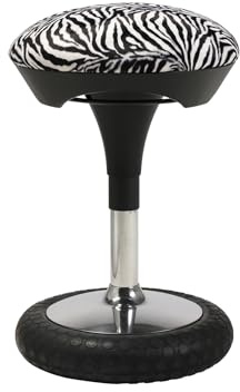 TOPSTAR Sitness 20 Animal Collection, ergonomischer Sitzhocker, drehbarer Arbeitshocker, Bürohocker mit Schwingeffekt, Zebra