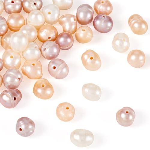 BB Beadthoven - 45 perle naturali coltivate in acqua dolce, 3 colori, a forma di pepita, perle per la realizzazione di collane, bracciali e gioielli per matrimoni, foro: 0,5 mm