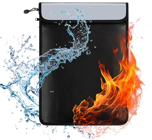 Feuerfeste Dokumententasche Feuerfeste Tasche Feuersichere Wasserabweisend Dokumententasche, Kleine Geldtasche, Brieftasche, Brieftasche for Passport Rechnungen, Scheine und Kleing (B)