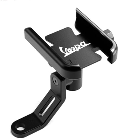FXNIPXKQ Motorrad-Lenker-Rückspiegel-Handyhalter Für Piaggio Vespa GTS GTV 50 150 250 300 300ie Motorradzubehör(Black,Mirror Holder)