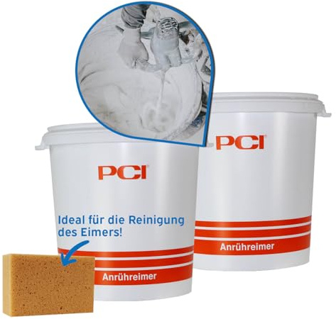 2X PCI Anrühreimer 30 Liter, inkl 1x kör4u Schwamm für Kleber & Fugenmörtel