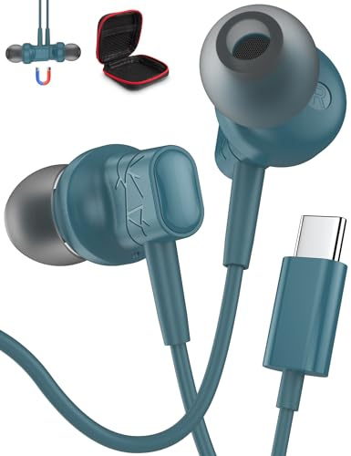 Écouteur USB C pour Samsung A55 A35 A34 A54 A53 S24,Casque USB C HiFi Stéréo Écouteurs USB C Type C Magnétique pour iPhone 16 15 Pro Max Écouteurs USB C in-Ear avec Fil pour Pixel 9 8a OnePlus 12 Pro