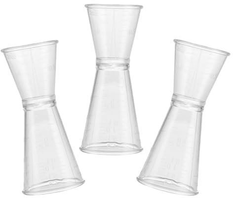 Cabilock Vaso Medidor para Cócteles Doble Cara 150 Ml Plástico Transparente Resistente Accesorio para Bartender Uso en Bar Restaurante 3 Piezas Grande