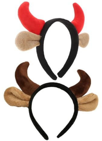 Generisch 2 Stücke Bull Horn Stirnband Für Kinder Festival Decor Stirnband Cosplay Haarband Darstellende Haar Decor Party Kopfschmuck Zubehör