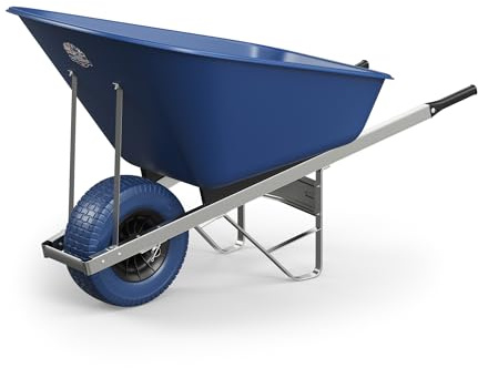 Agri Barrow Wheel Barrow 160 Litre Plastic Wheelbarrow with Puncture Proof Fat Tires - Blue, Ideal for Equestrians, Gardeners, Yard & Garden Maintainers, Farmers, Stable Workers, Allotment Owners