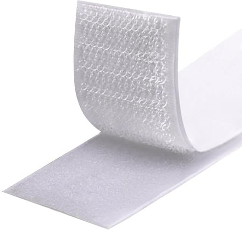 Fesoar Scratch Autocollant Double Face, Rubans Adhésifs, Bande Agrippantes Adhésives, Hook Loop Bande pour Tous Les Types D'installations Cadre Photo (Blanc, 30 mm x 3 m)