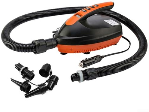 Pompa elettrica da 12 V con display LCD per pressione in tempo reale, ideale per materassi ad aria, gonfiabili e attività all'aperto con 6 ugelli