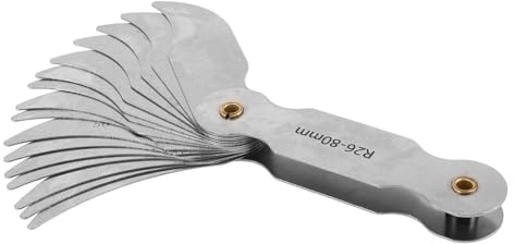 Veemoon Medidor De Radio Metálico De Precisión Para Medición De Huecos Cóncavos y Convexos, Herramienta De Medición Portátil, Juego Calibrador De Radio Para Uso Industrial y Profesional