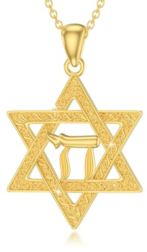 ABIGY Collana a forma di stella di David, in argento sterling 925, con ciondolo a forma di opale, esagramma a forma di stella di David, con amuleto, idea regalo per uomini e donne, Argento sterling