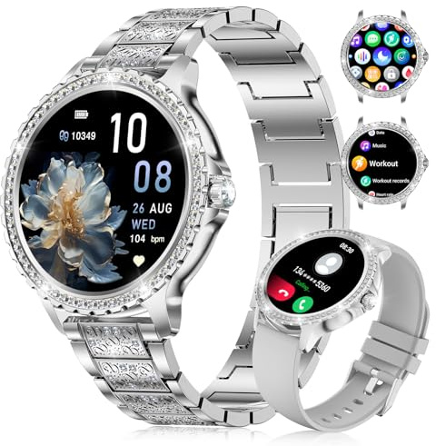 FITFLEX Montre Connectée Femme avec Appel Bluetooth: 1.32 Smartwatch avec Fonction Féminine Cardiofréquencemètre SpO2 Sommeil Montre Modes Sport Montre IP67 Fitness Podomètre pour Android iOS
