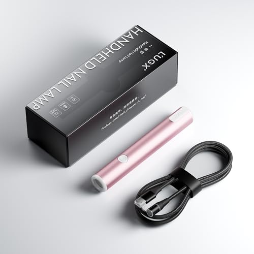 L'UGX Lampada portatile per smalto gel – Asciugatrice portatile LED UV per unghie con ricarica rapida magnetica, design senza fili, luce a penna per salone e uso domestico, rosa